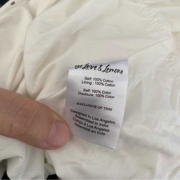 $249 NWT White For Love And Lemons “Sandy” Puff Sleeve Mini Dress Sz X-Large - Picture 10 of 13